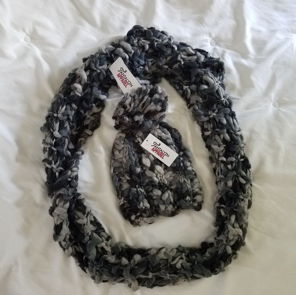 Pom Hat with Infinity Scarf